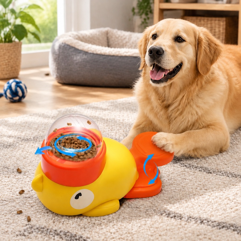 Dog Puzzle Feeder Toy - Interactive Pet Feeder Toy with Cartoon