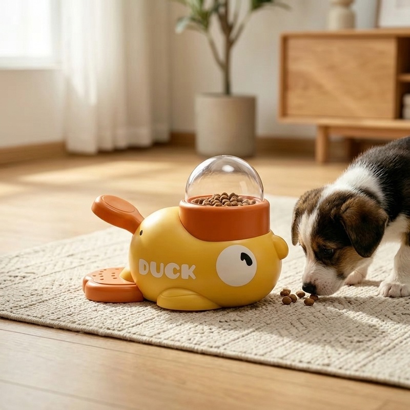 Dog Puzzle Feeder Toy - Interactive Yellow Duck Dog Feeder Toy