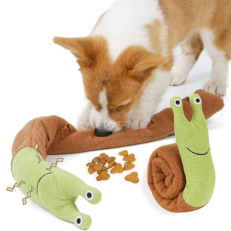 Squeaky Snail Plush Dog Toy In - Dog Puzzle Feeder Toy review and price