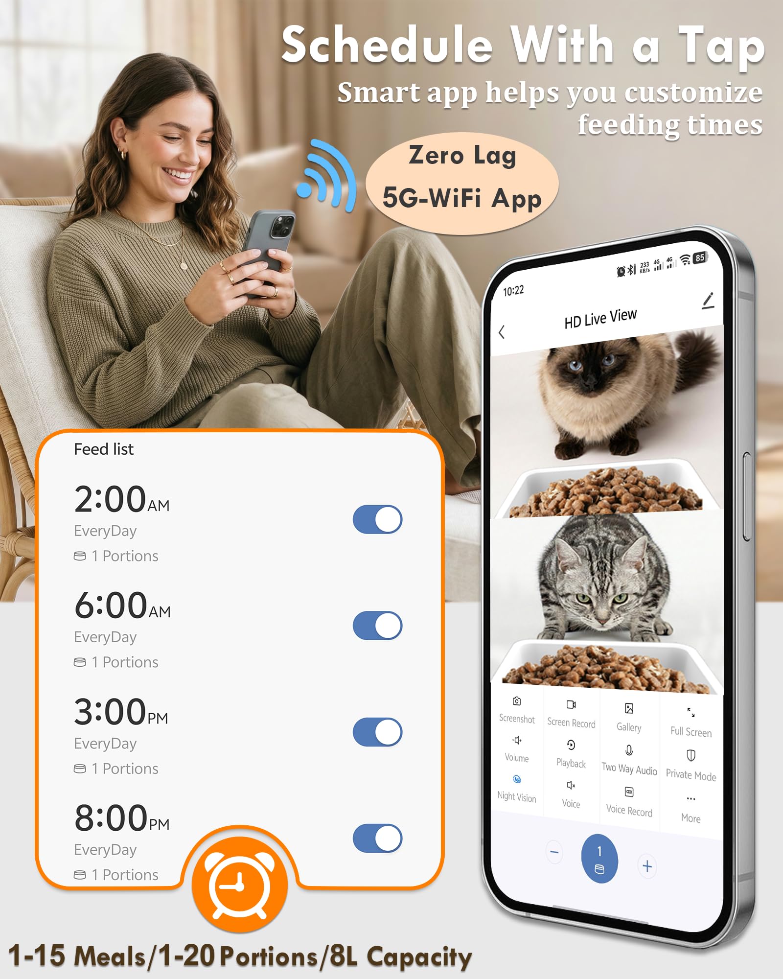 5GHz WiFi 8L Smart Automatic P - Pet Feeders review and price